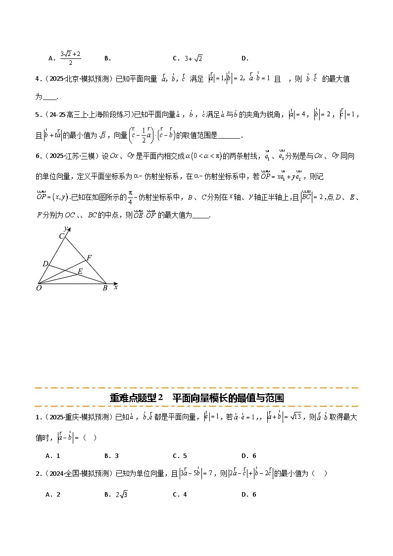 2026年高考数学第一轮复习(全国通用)专题5.2平面向量的最值范围问题(四类重难点题型精练)(学生版+解析)第2页