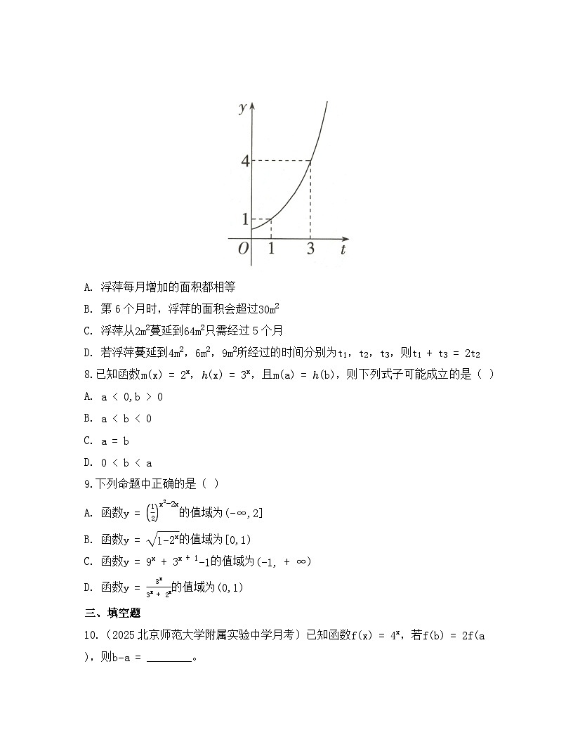 2025-2026高中数学人教A版（2019）必修第一册第四章  4.2 指数函数 同步练习（及答案）第3页