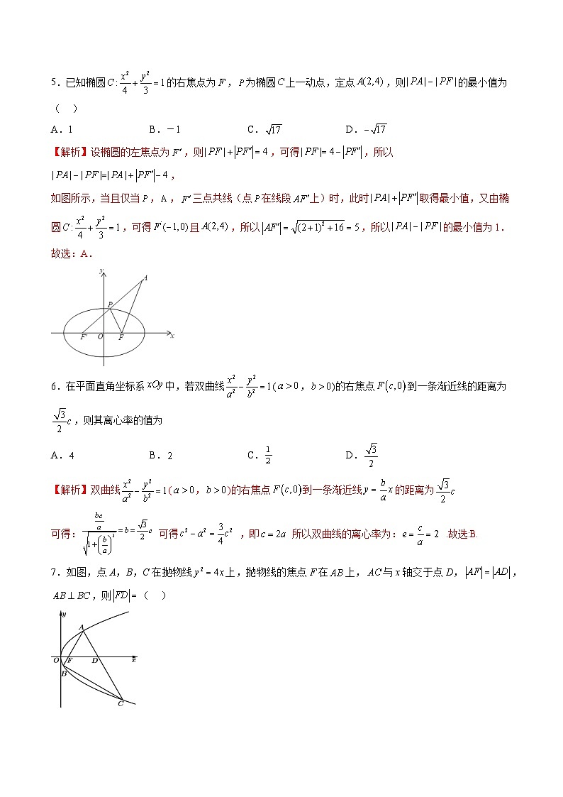 （人教A版）选择性必修一高二数学上册第三章 圆锥曲线的方程章末检测卷（一）（解析版）第2页