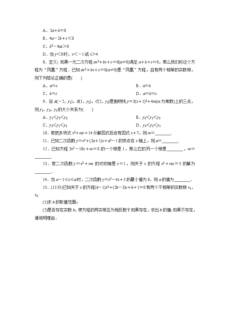 2025-2026学年高一数学（人教A版）必修一课时跟踪检测（14）初中知识衔接：一元二次函数与方程（Word版附解析）第2页