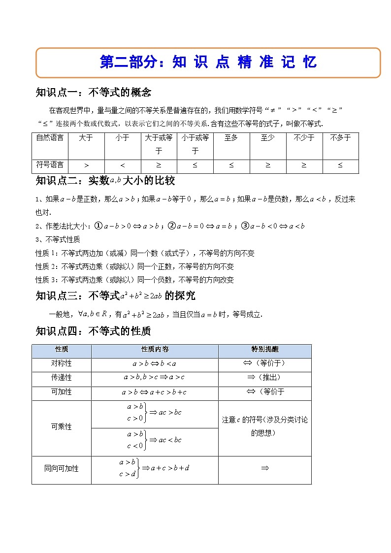 （人教A版）必修一数学高一上册同步讲与练2.1等式性质与不等式性质（解析版）第2页