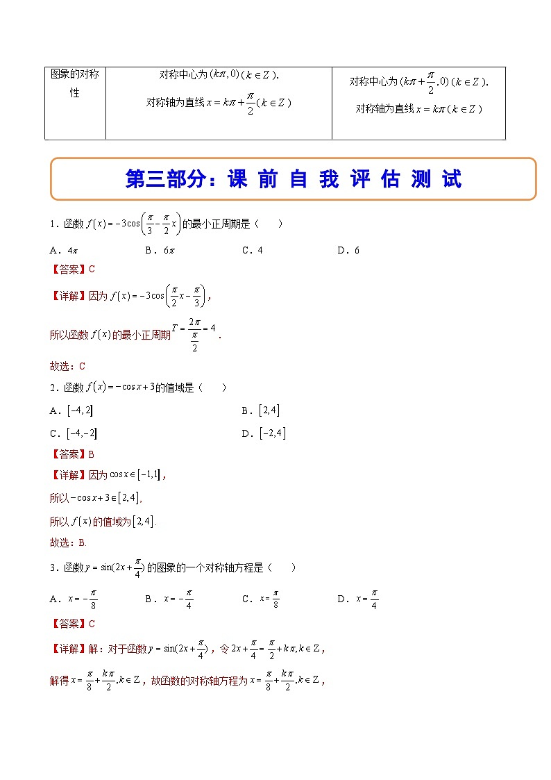 （人教A版）必修一数学高一上册同步讲与练5.4.2正弦函数、余弦函数的性质（解析版）第3页