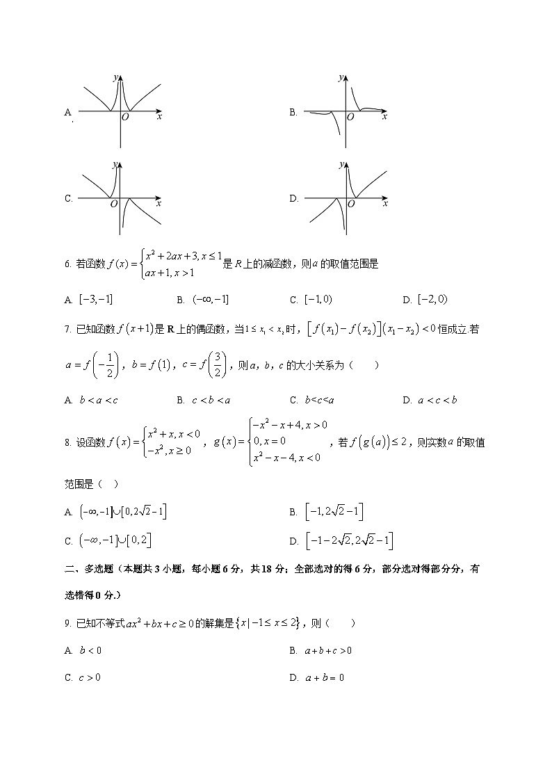 2024—2025学年度湖北省宜昌市高一上学期期中联考数学试题第2页