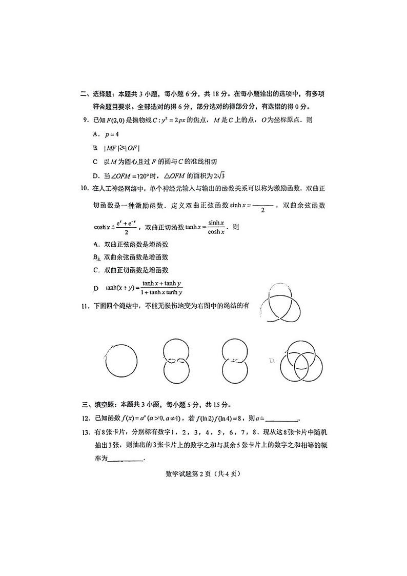 2025年高考综合改革适应性演练联考（八省联考）-数学试题（学生版）第2页