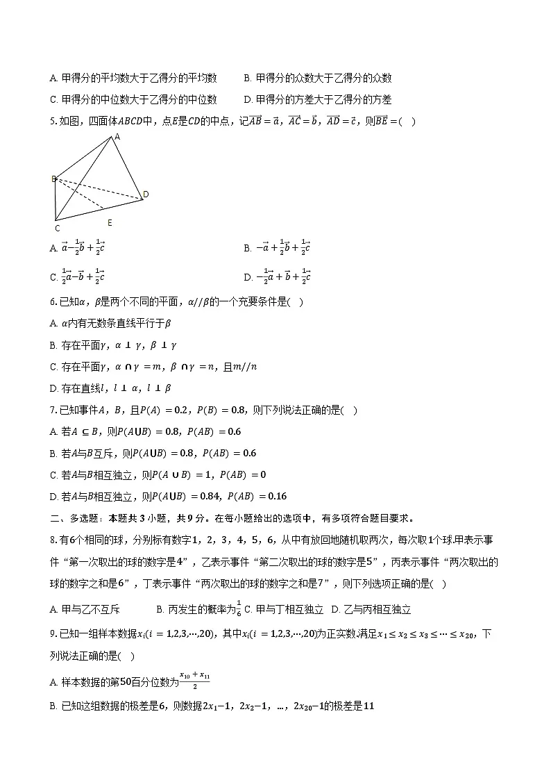 2025-2026学年四川省南充市西充中学高二（上）月考数学试卷（9月份）（含答案）第2页
