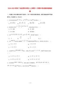 2024~2025学年广东省深圳市高二上学期（11月）期中考试数学试卷