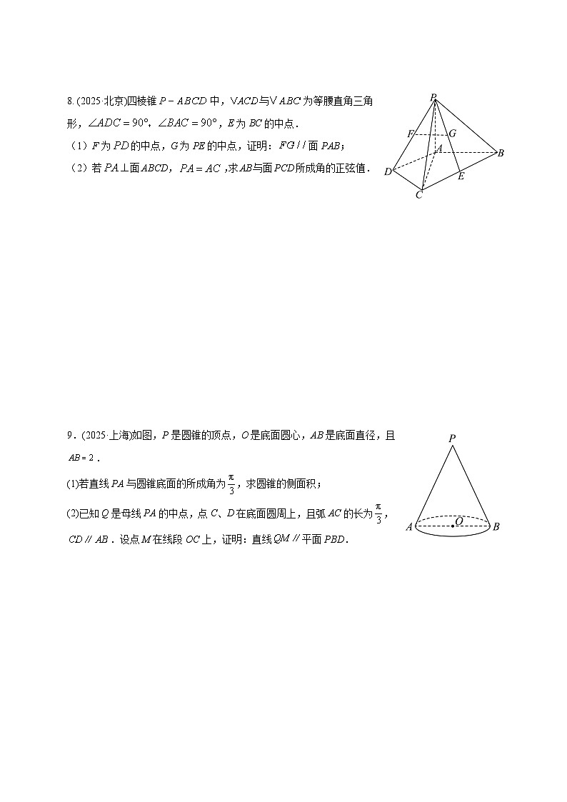 2025年高考数学真题第一轮专项练习：空间向量与立体几何（含解析）第3页