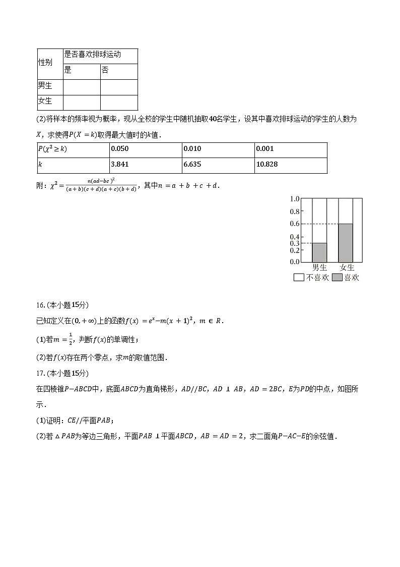 2025-2026学年广东省中山市烟洲中学高三（上）9月月考数学试卷（含答案）第3页