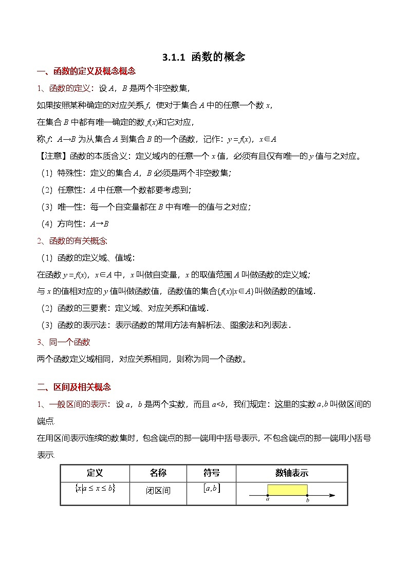 （人教A版）必修一高一数学上册同步题型归纳讲与练3.1.1 函数的概念（解析版）第1页
