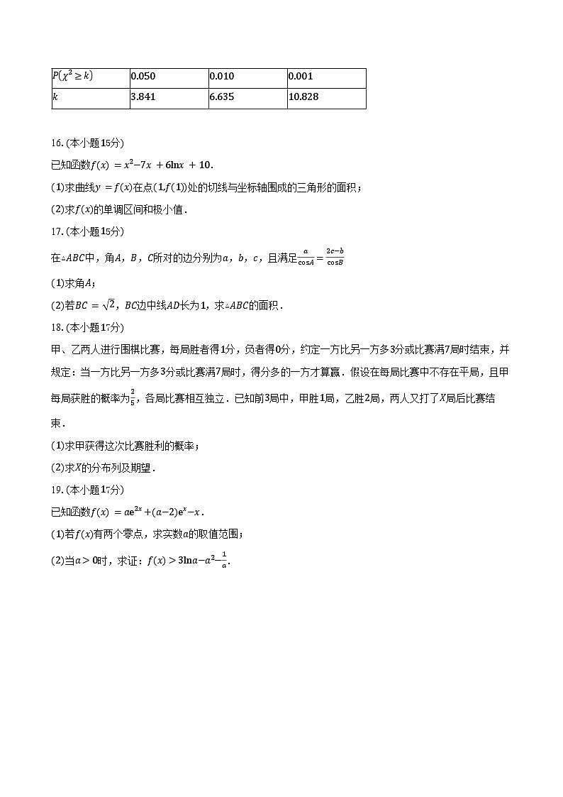 山东省聊城市临清市实验高级中学2026届高三上学期第一次教学质量检测（9月）数学试卷（含答案）第3页