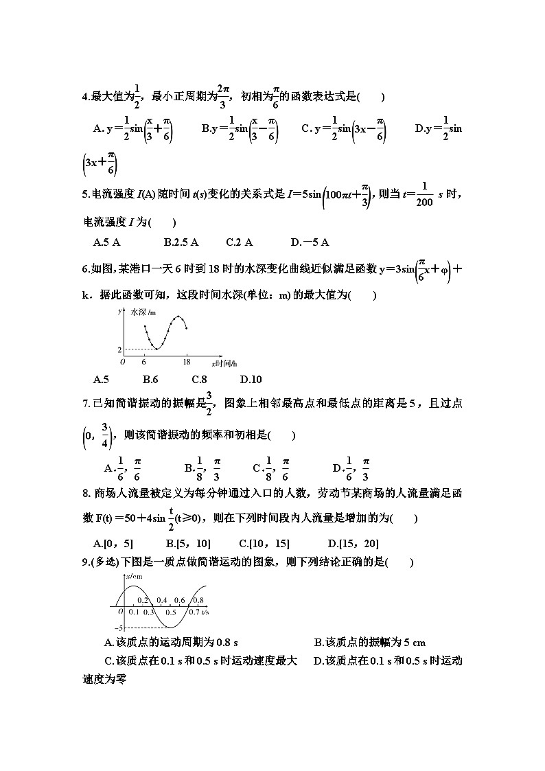 5.7 三角函数的应用同步检测-高中数学人教A版（2019）必修第一册第2页