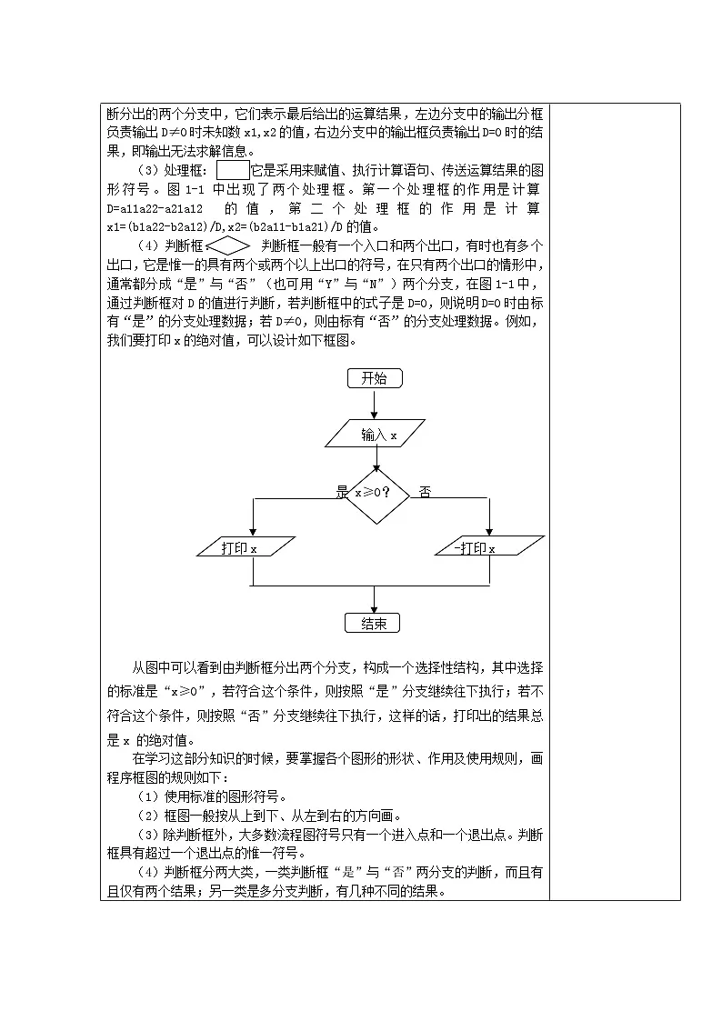 人教版新课标A 高中数学必修3高二上学期第一章 算法初步1.1 算法与程序框图1.1.2第一课时【教案】第2页