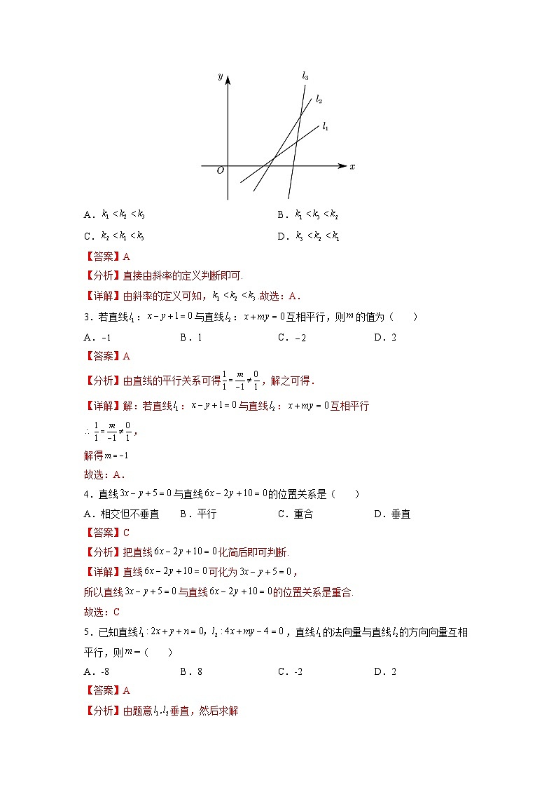 （人教A版）选择性必修一高二数学上册同步学案2.1 直线的倾斜角与斜率（解析版）第3页