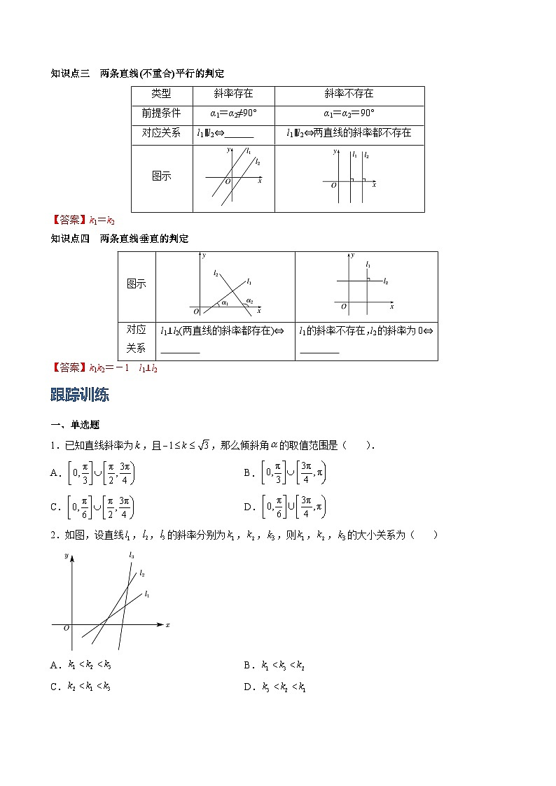 （人教A版）选择性必修一高二数学上册同步学案2.1 直线的倾斜角与斜率（原卷版）第2页