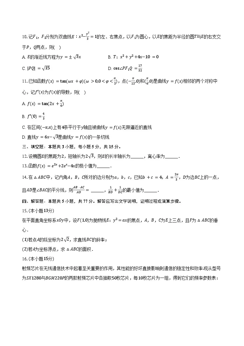 2025-2026学年广东省衡水市金卷高三（上）月考数学试卷（9月份）（含解析）第2页