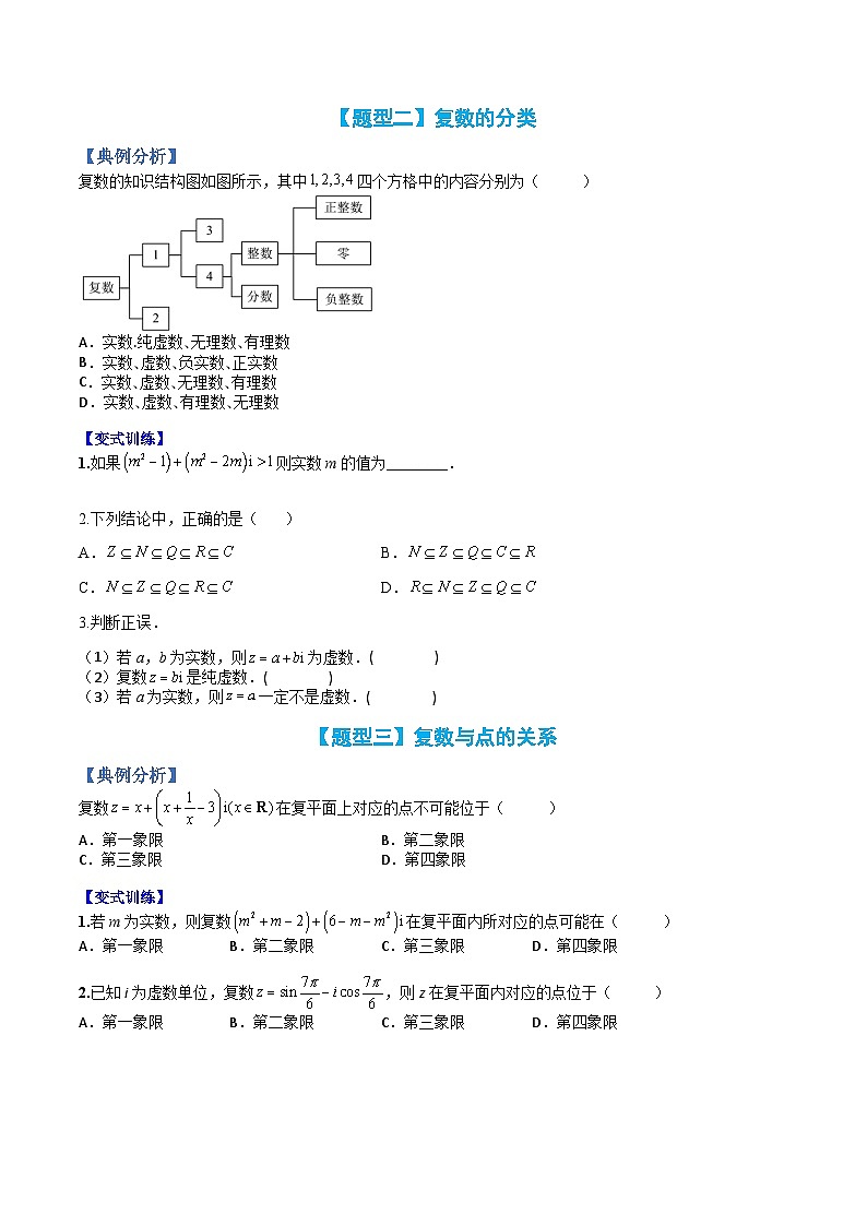 （人教A版）高一数学下册期末考点归纳复习训练专题05 复数（原卷版）第2页