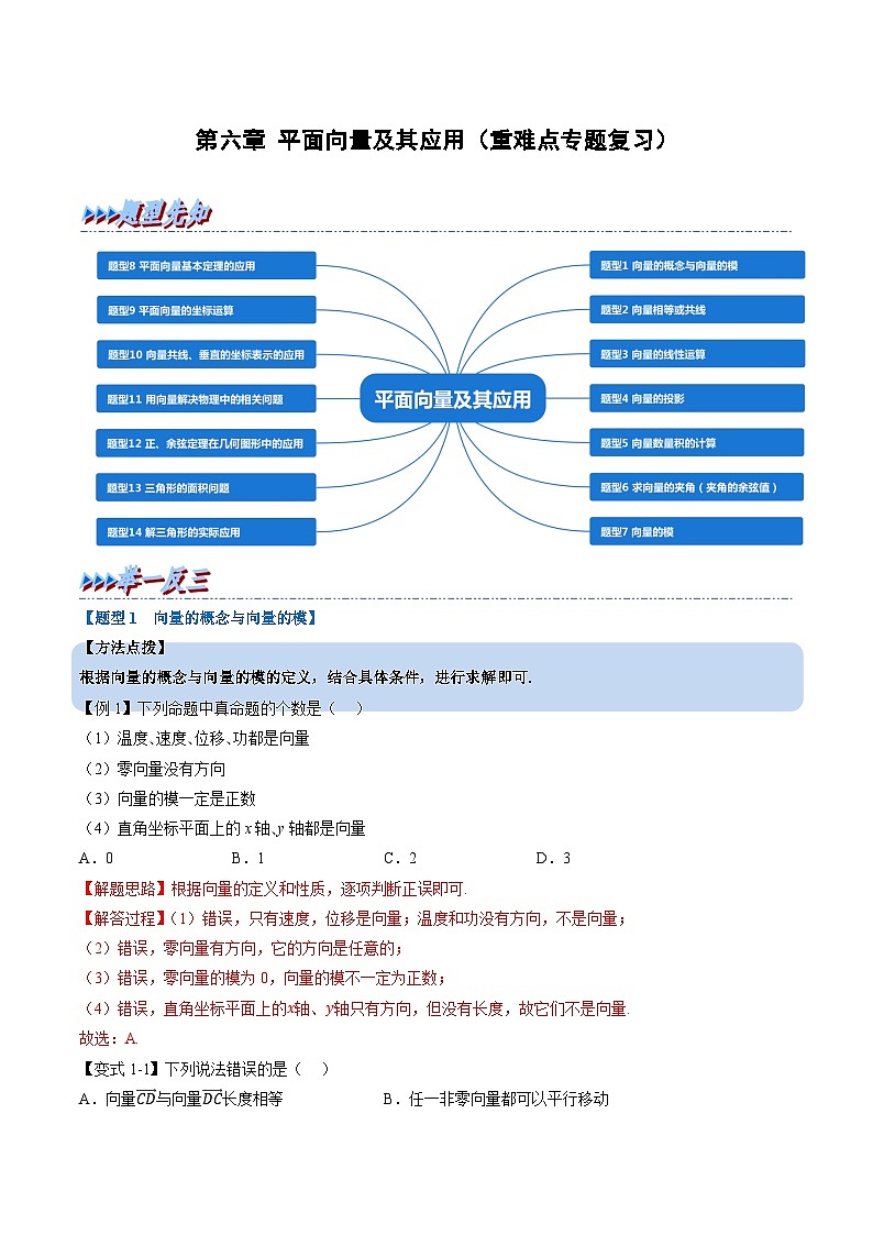 （人教A版）必修第二册高一数学下学期期末考点训练 第六章 平面向量及其应用（解析版）第1页