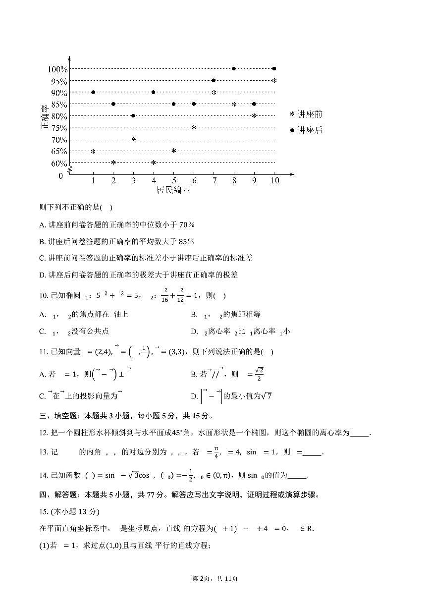 2025-2026学年江苏省南京市江宁高级中学高二上学期9月调研考试数学试卷（含答案）第2页