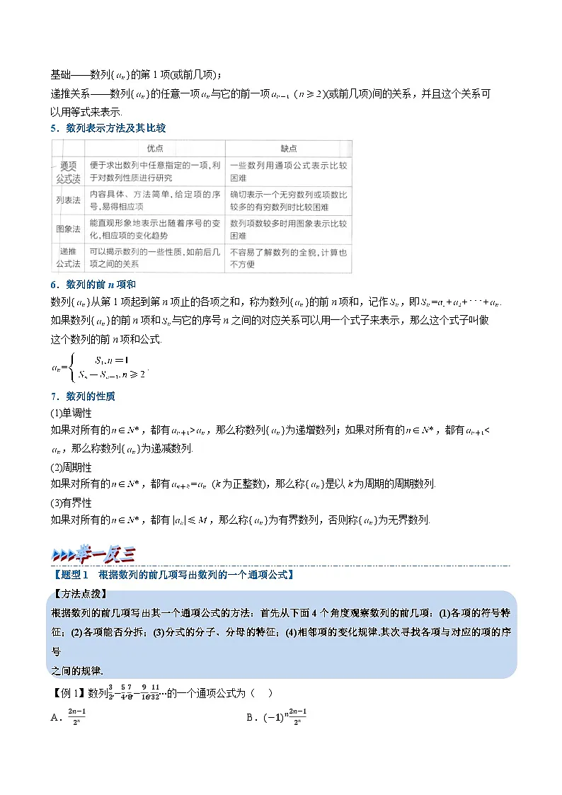 （人教A版）选择性必修二高二数学同步考点讲与练专题4.1 数列的概念（原卷版）第2页