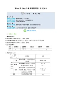 【02-暑假预习】第06讲 第一章 集合与常用逻辑用语-章末复习（教师版）-2025年新高一数学暑假衔接讲练 (人教A版)