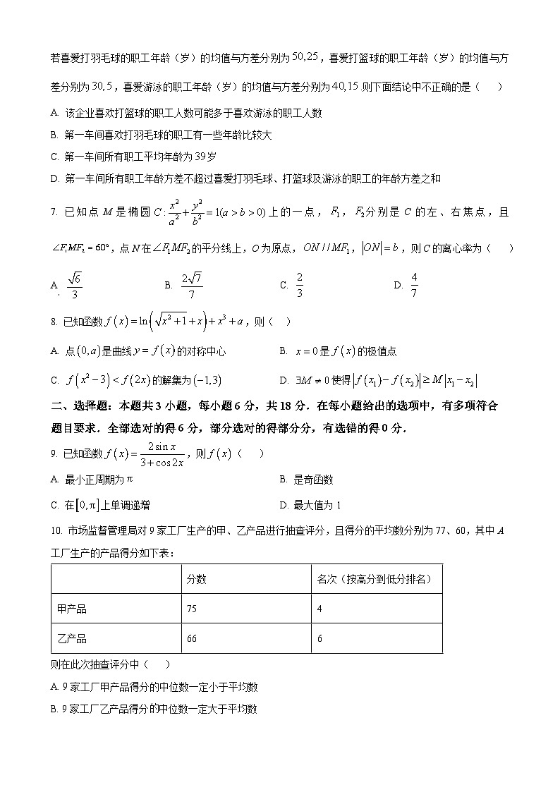 安徽省蚌埠市省级示范中学2026届高三上学期10月联考数学试题（原卷版）第2页