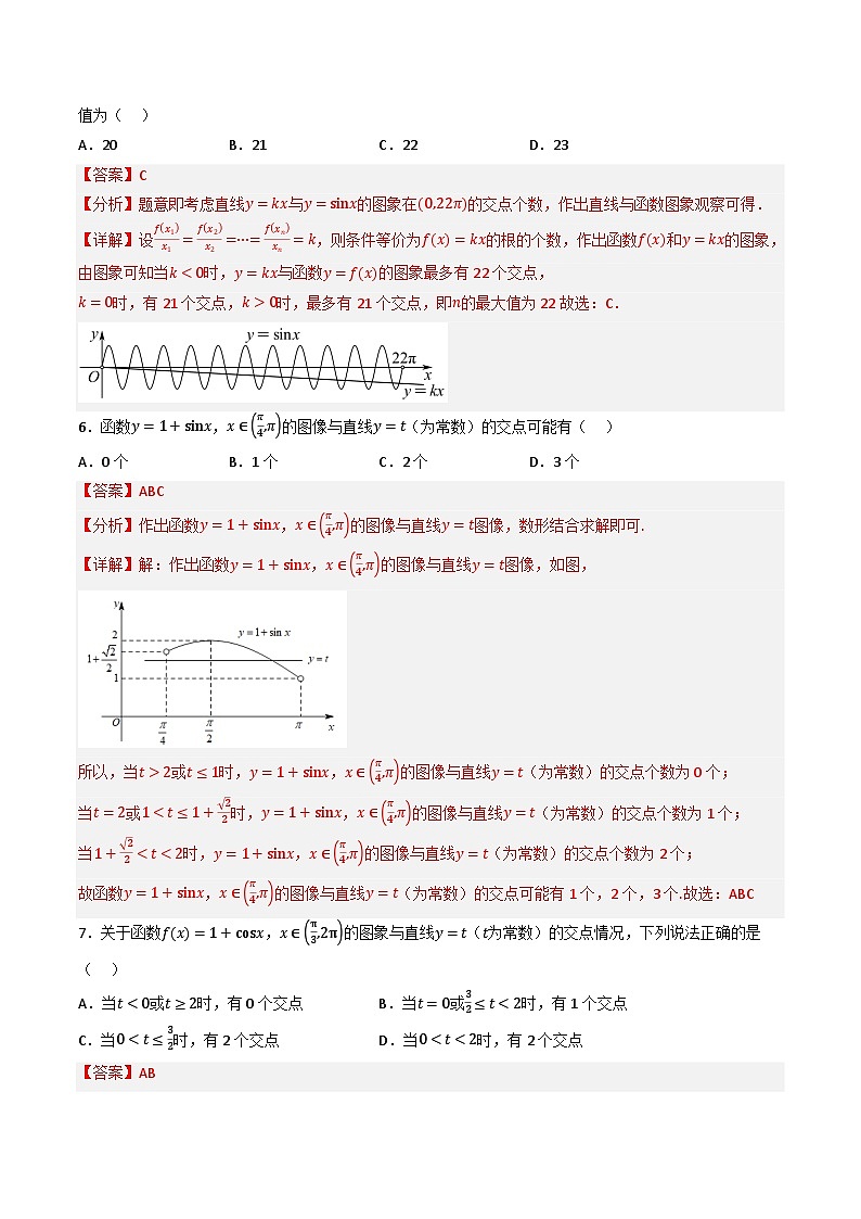 （人教A版）必修第一册高一数学上学期同步考点分类训练专题5.4 三角函数的图象与性质（6类必考点）（解析版）第3页
