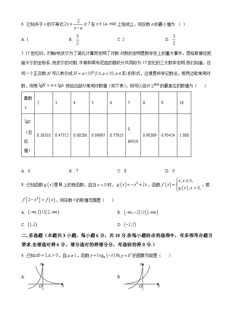 湖南省长沙市长郡中学2024-2025学年高一上学期期中考试数学试卷（原卷版）第2页
