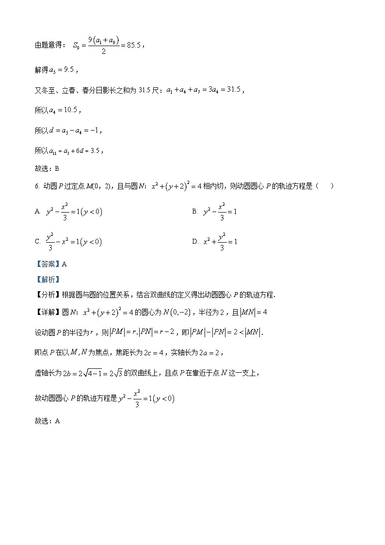 福建省部分重点高中2023-2024学年高二上学期期中联考试题 数学试题及答案第3页
