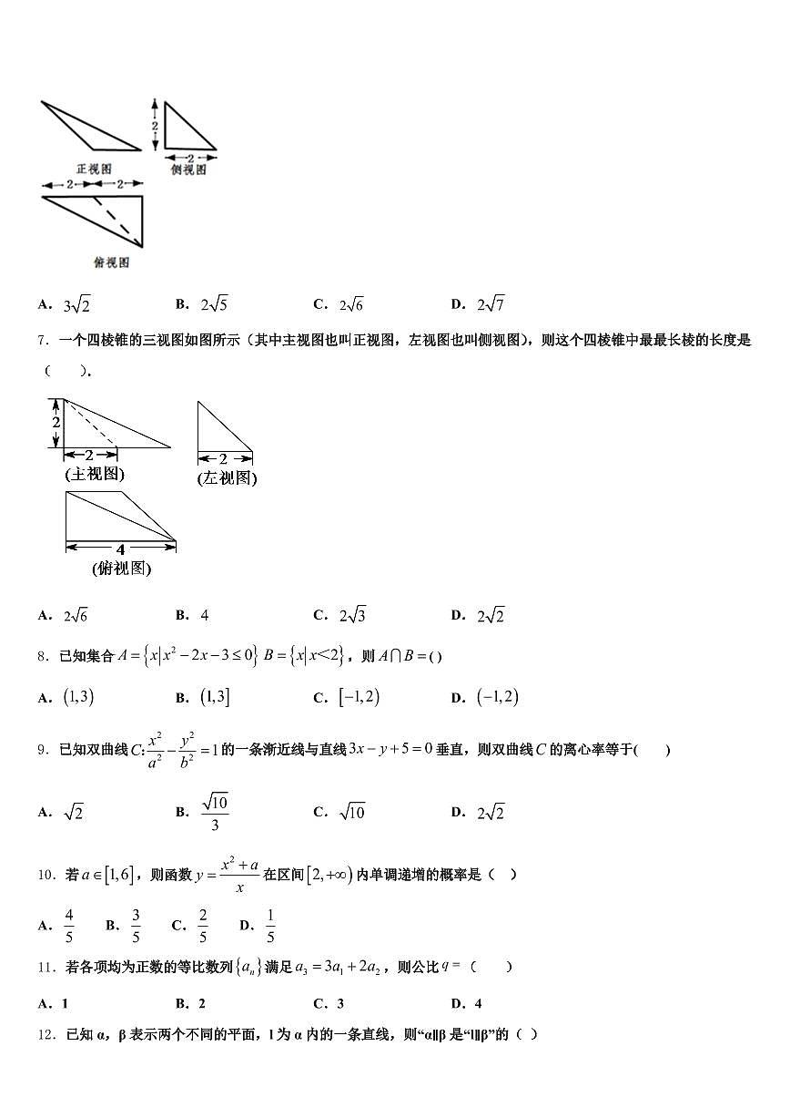 2024-2025学年南宁市隆安县高考数学全真模拟密押卷含解析第2页