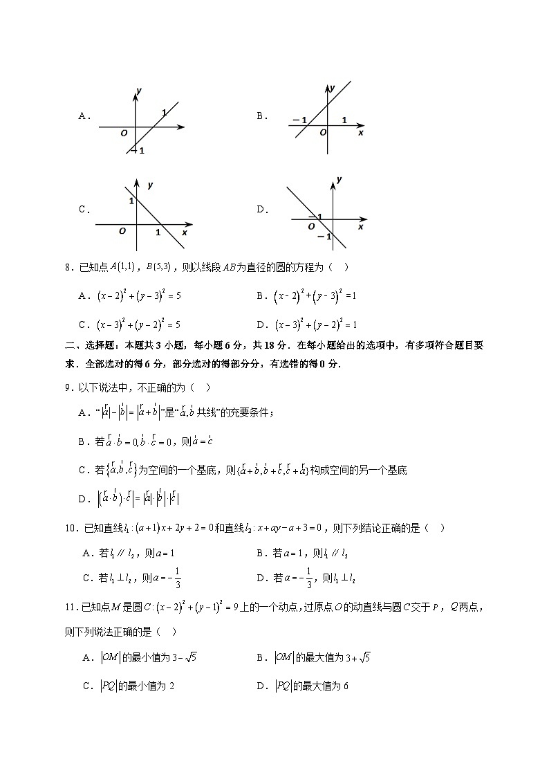 广东省东莞市众美中学2025~2026学年高二上册第7周数学周测试卷（含解析）第2页