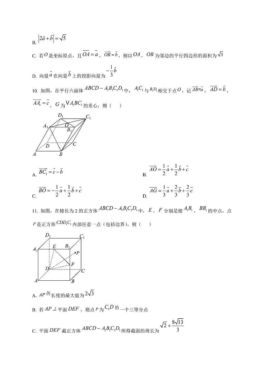 河南省九师联盟2025~2026学年高二上册10月数学试卷第3页