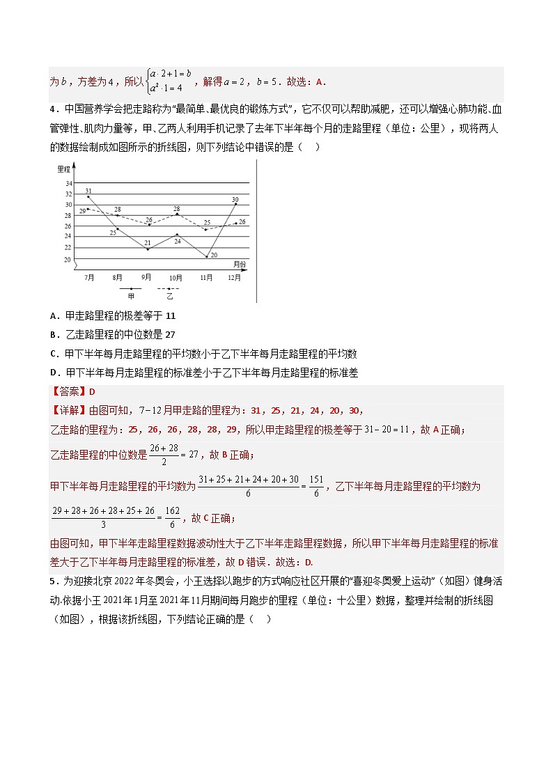 （人教A版）必修第二册高一数学下学期同步精讲精练9.2.4 总体离散程度的估计（精练）（解析版）第2页