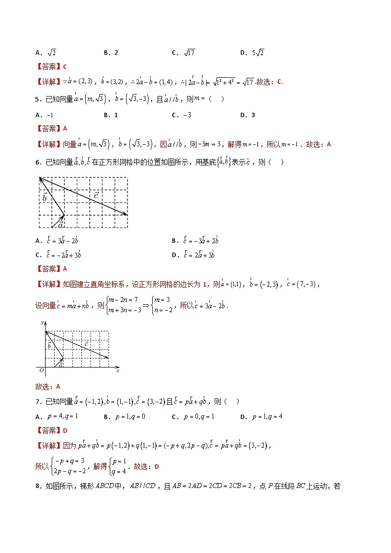 （人教A版）必修第二册高一数学下学期同步精讲精练6.3.2-6.3.4平面向量的坐标表示（精练）（解析版）第2页