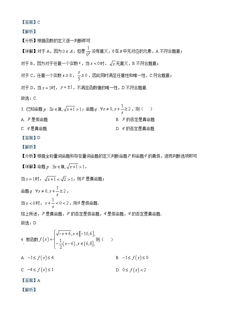 精品解析：河南省TOP二十名校2025-2026学年高一上学期十月调研考试数学试题（解析版）第2页