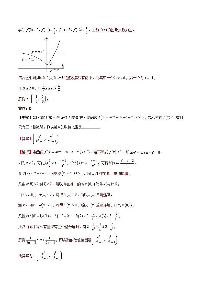 2026年新高考数学函数与导数小题突破训练专题06函数整数解问题（教师版）第3页