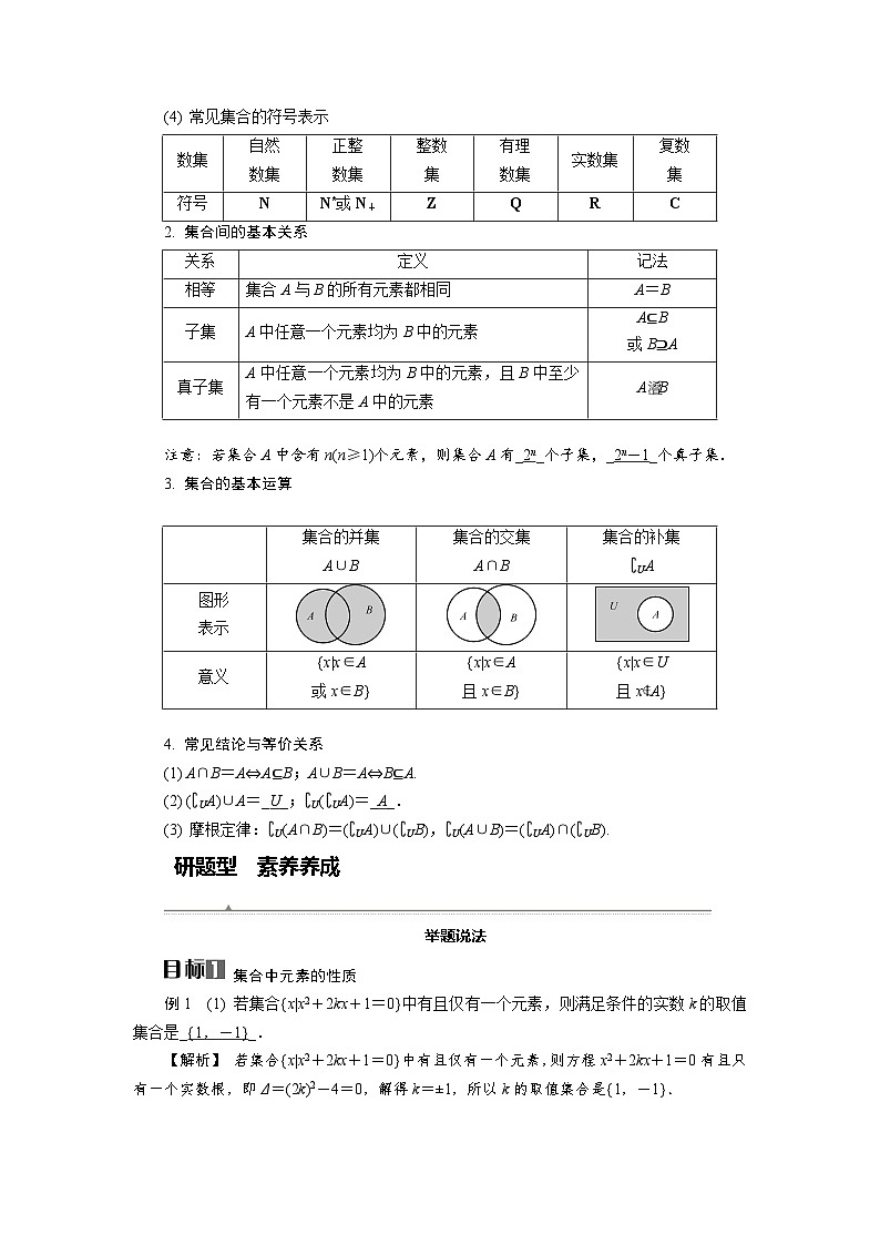 第1讲　集合及其运算高考数学一轮复习讲义练习第2页