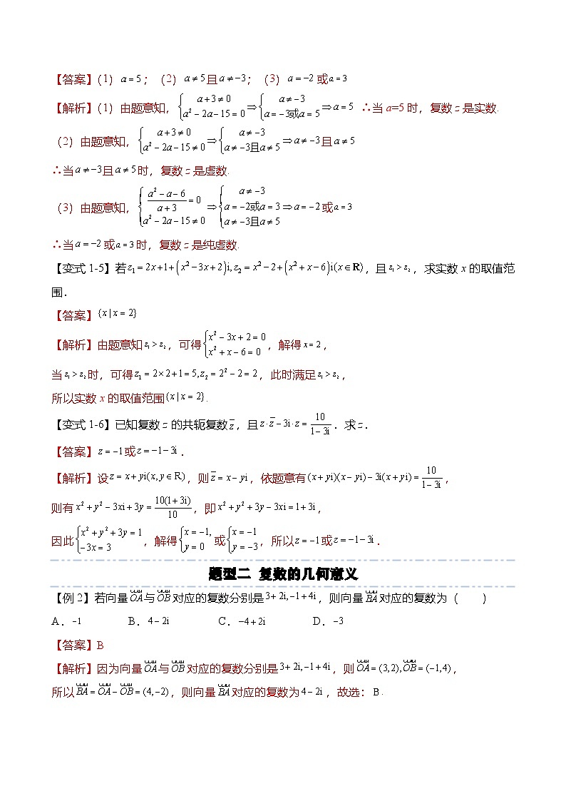 （人教A版）必修二高一数学下学期第七章：复数 重点题型复习（解析版）第2页