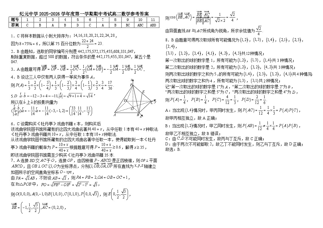 广东省江门市鹤山市纪元中学2025-2026学年高二上学期期中考试数学试卷第3页