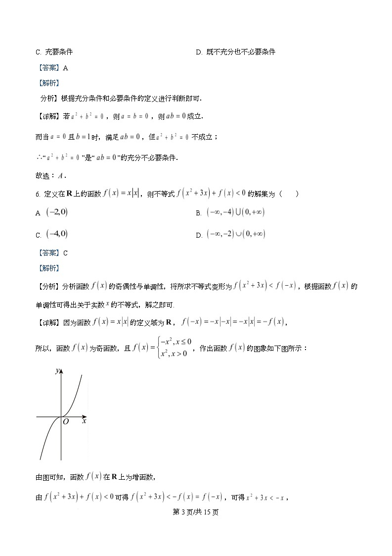 广东省四校2025-2026学年高一上学期11月期中联合检测数学试卷 Word版含解析第3页