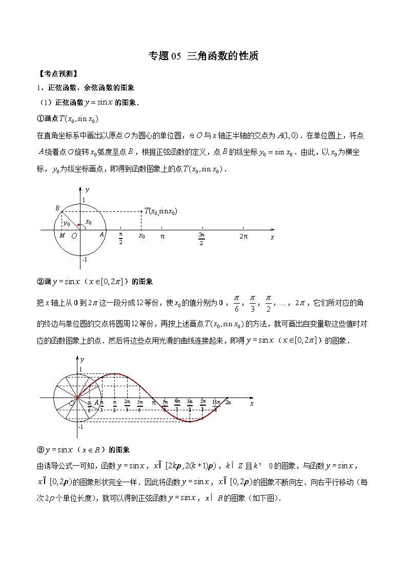 （复习课）2025-2026学年人教A版 高一数学寒假讲义05 三角函数的性质+随堂检测（原卷版）第1页