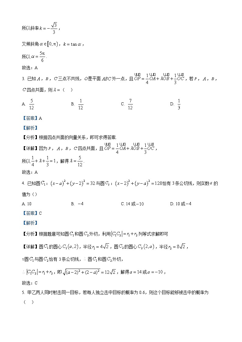湖北省黄冈市部分高中2025-2026学年高二上学期期中考试数学试题 Word版含解析第2页