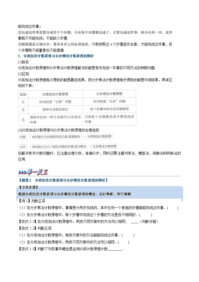 （人教A版）选择性必修三高中数学同步考点讲与练专题6.1 分类加法计数原理与分步乘法计数原理（原卷版）第2页