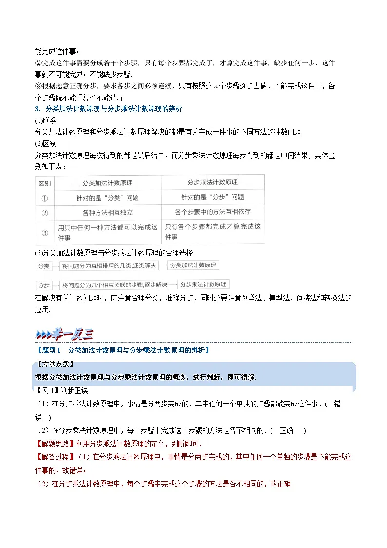 （人教A版）选择性必修三高中数学同步考点讲与练专题6.1 分类加法计数原理与分步乘法计数原理（教师版）第2页