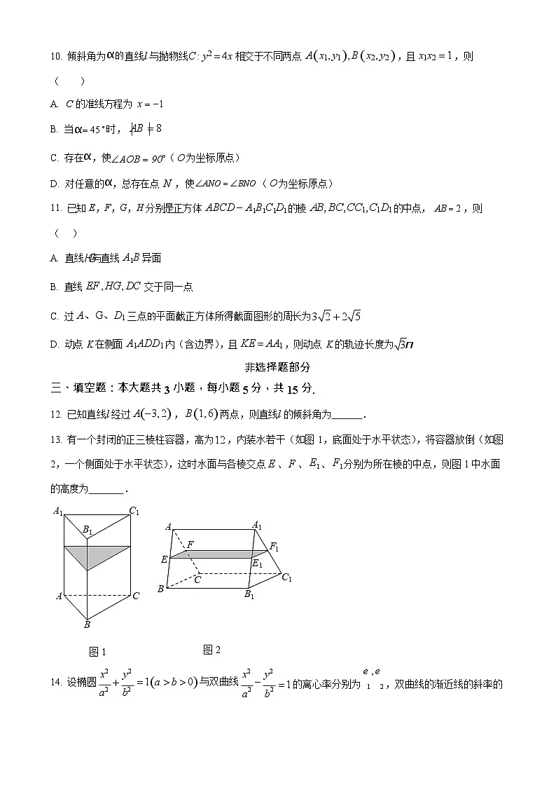 浙江省丽水发展共同体2025-2026学年高二上学期11月期中考试数学试卷第3页