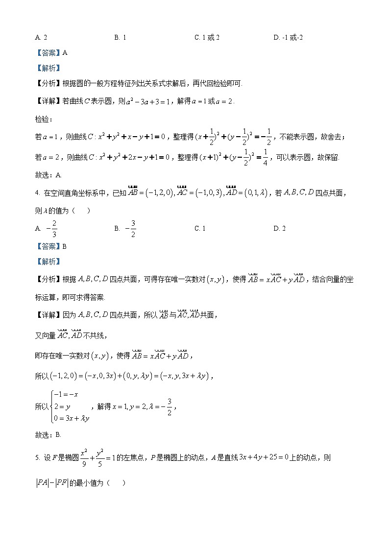 安徽省芜湖市第一中学2025-2026学年高二上学期期中考试数学试卷 Word版含解析第2页