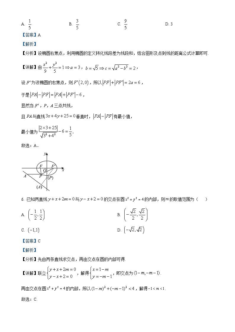 安徽省芜湖市第一中学2025-2026学年高二上学期期中考试数学试卷 Word版含解析第3页