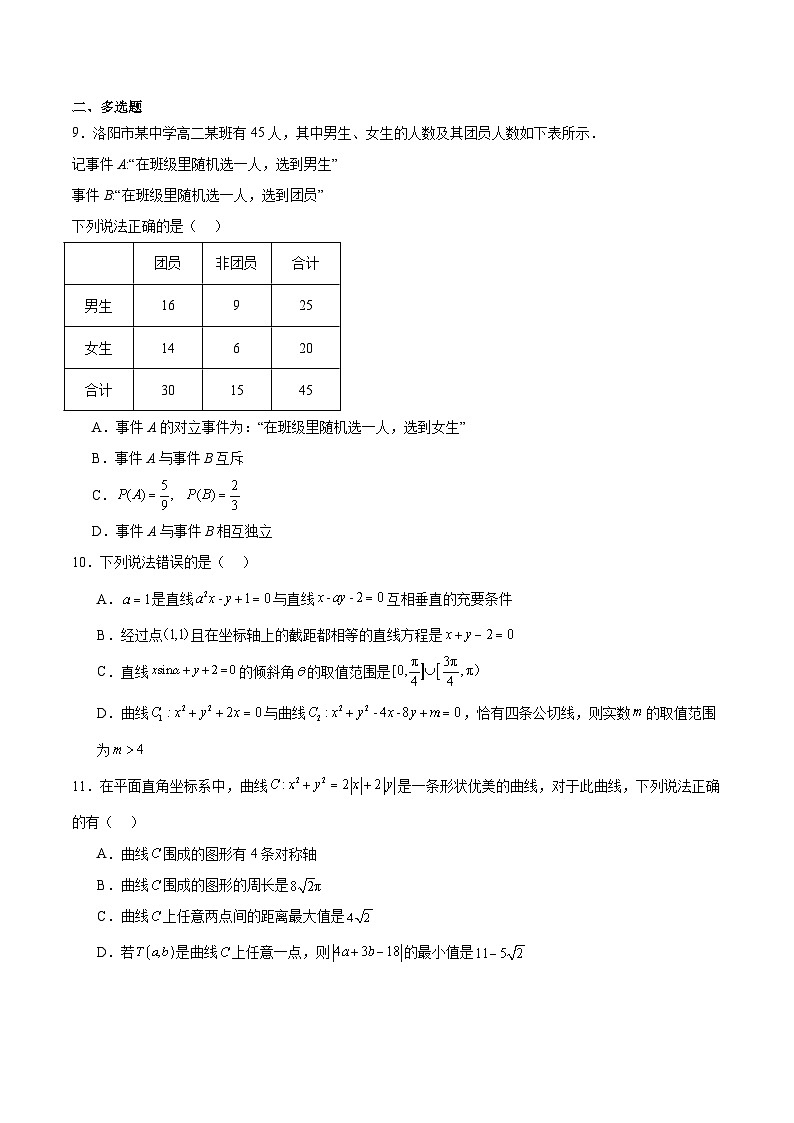 福建省厦泉五校2025-2026学年高二上学期期中联考数学试题（Word版附解析）第2页
