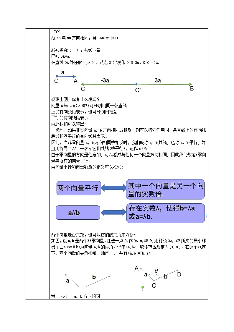 1.3. 向量的数乘 第一课时 教案——2025-2026学年高中必修 第二册《数学》湘教版(新)第3页
