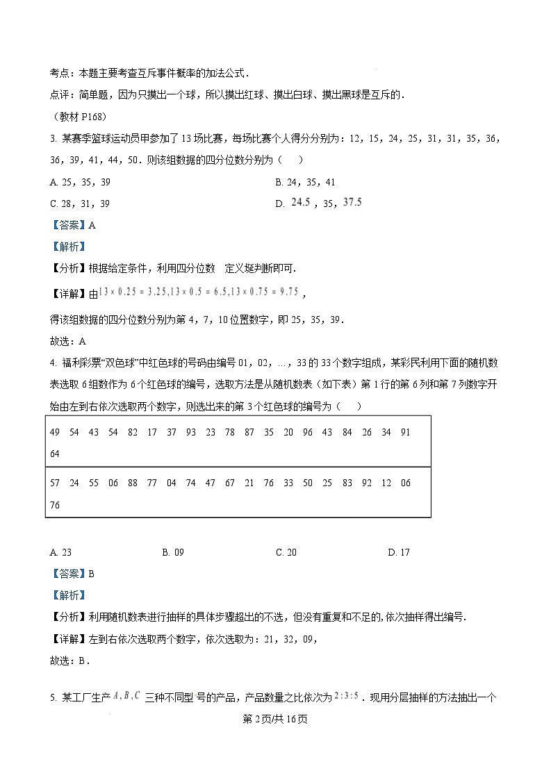 河南省南阳市2024-2025学年高一上学期1月期末教学质量评估数学试题  Word版含解析第2页