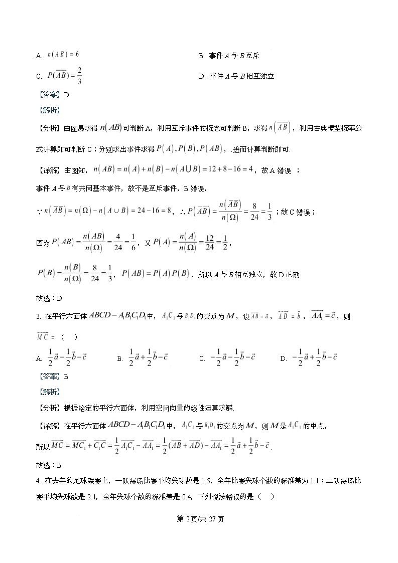四川省成都市树德中学2025-2026学年高二上学期期中数学试题 Word版含解析第2页